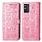 Coque Portefeuille Motif Fantaisie Livre Cuir Etui Clapet S03D pour Samsung Galaxy F52 5G Or Rose