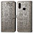 Coque Portefeuille Motif Fantaisie Livre Cuir Etui Clapet S03D pour Samsung Galaxy M01s Gris