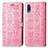 Coque Portefeuille Motif Fantaisie Livre Cuir Etui Clapet S03D pour Samsung Galaxy M02 Or Rose