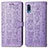 Coque Portefeuille Motif Fantaisie Livre Cuir Etui Clapet S03D pour Samsung Galaxy M02 Violet