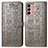 Coque Portefeuille Motif Fantaisie Livre Cuir Etui Clapet S03D pour Samsung Galaxy M13 4G Gris