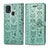 Coque Portefeuille Motif Fantaisie Livre Cuir Etui Clapet S03D pour Samsung Galaxy M21s Vert