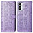 Coque Portefeuille Motif Fantaisie Livre Cuir Etui Clapet S03D pour Samsung Galaxy M23 5G Violet