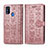 Coque Portefeuille Motif Fantaisie Livre Cuir Etui Clapet S03D pour Samsung Galaxy M30s Rose