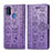 Coque Portefeuille Motif Fantaisie Livre Cuir Etui Clapet S03D pour Samsung Galaxy M30s Violet