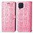 Coque Portefeuille Motif Fantaisie Livre Cuir Etui Clapet S03D pour Samsung Galaxy M32 4G Or Rose