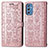 Coque Portefeuille Motif Fantaisie Livre Cuir Etui Clapet S03D pour Samsung Galaxy M52 5G Rose