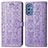 Coque Portefeuille Motif Fantaisie Livre Cuir Etui Clapet S03D pour Samsung Galaxy M52 5G Violet