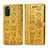 Coque Portefeuille Motif Fantaisie Livre Cuir Etui Clapet S03D pour Samsung Galaxy S20 5G Jaune