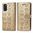 Coque Portefeuille Motif Fantaisie Livre Cuir Etui Clapet S03D pour Samsung Galaxy S20 5G Or