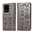 Coque Portefeuille Motif Fantaisie Livre Cuir Etui Clapet S03D pour Samsung Galaxy S20 Ultra 5G Gris