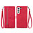 Coque Portefeuille Motif Fantaisie Livre Cuir Etui Clapet S03D pour Samsung Galaxy S21 5G Rouge