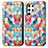 Coque Portefeuille Motif Fantaisie Livre Cuir Etui Clapet S03D pour Samsung Galaxy S22 Ultra 5G Colorful