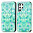 Coque Portefeuille Motif Fantaisie Livre Cuir Etui Clapet S03D pour Samsung Galaxy S22 Ultra 5G Vert