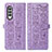 Coque Portefeuille Motif Fantaisie Livre Cuir Etui Clapet S03D pour Samsung Galaxy Z Fold4 5G Violet