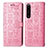 Coque Portefeuille Motif Fantaisie Livre Cuir Etui Clapet S03D pour Sony Xperia 1 III Rose