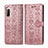 Coque Portefeuille Motif Fantaisie Livre Cuir Etui Clapet S03D pour Sony Xperia 10 II Or Rose