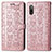 Coque Portefeuille Motif Fantaisie Livre Cuir Etui Clapet S03D pour Sony Xperia Ace II Or Rose