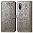 Coque Portefeuille Motif Fantaisie Livre Cuir Etui Clapet S03D pour Sony Xperia Ace II SO-41B Gris