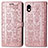 Coque Portefeuille Motif Fantaisie Livre Cuir Etui Clapet S03D pour Sony Xperia Ace III Or Rose