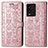 Coque Portefeuille Motif Fantaisie Livre Cuir Etui Clapet S03D pour Vivo iQOO 10 5G Or Rose