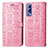 Coque Portefeuille Motif Fantaisie Livre Cuir Etui Clapet S03D pour Vivo iQOO Z3 5G Rose