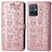 Coque Portefeuille Motif Fantaisie Livre Cuir Etui Clapet S03D pour Vivo T1 5G India Or Rose