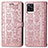 Coque Portefeuille Motif Fantaisie Livre Cuir Etui Clapet S03D pour Vivo V20 Or Rose