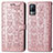 Coque Portefeuille Motif Fantaisie Livre Cuir Etui Clapet S03D pour Vivo V21e 4G Or Rose