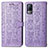 Coque Portefeuille Motif Fantaisie Livre Cuir Etui Clapet S03D pour Vivo V21e 4G Violet