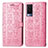 Coque Portefeuille Motif Fantaisie Livre Cuir Etui Clapet S03D pour Vivo V21e 5G Rose