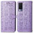 Coque Portefeuille Motif Fantaisie Livre Cuir Etui Clapet S03D pour Vivo V21e 5G Violet