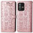 Coque Portefeuille Motif Fantaisie Livre Cuir Etui Clapet S03D pour Vivo V23 5G Or Rose