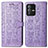 Coque Portefeuille Motif Fantaisie Livre Cuir Etui Clapet S03D pour Vivo V23 5G Violet