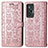 Coque Portefeuille Motif Fantaisie Livre Cuir Etui Clapet S03D pour Vivo X70 5G Or Rose