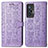 Coque Portefeuille Motif Fantaisie Livre Cuir Etui Clapet S03D pour Vivo X70 5G Violet