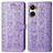 Coque Portefeuille Motif Fantaisie Livre Cuir Etui Clapet S03D pour Vivo Y02S Violet