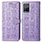 Coque Portefeuille Motif Fantaisie Livre Cuir Etui Clapet S03D pour Vivo Y21 Violet