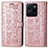 Coque Portefeuille Motif Fantaisie Livre Cuir Etui Clapet S03D pour Vivo Y35 4G Or Rose