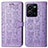 Coque Portefeuille Motif Fantaisie Livre Cuir Etui Clapet S03D pour Vivo Y35 4G Violet