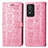 Coque Portefeuille Motif Fantaisie Livre Cuir Etui Clapet S03D pour Vivo Y74s 5G Rose