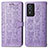 Coque Portefeuille Motif Fantaisie Livre Cuir Etui Clapet S03D pour Vivo Y74s 5G Violet