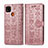 Coque Portefeuille Motif Fantaisie Livre Cuir Etui Clapet S03D pour Xiaomi POCO C3 Or Rose