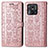 Coque Portefeuille Motif Fantaisie Livre Cuir Etui Clapet S03D pour Xiaomi Redmi 10 India Or Rose