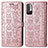 Coque Portefeuille Motif Fantaisie Livre Cuir Etui Clapet S03D pour Xiaomi Redmi Note 10 JE 5G Or Rose