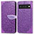 Coque Portefeuille Motif Fantaisie Livre Cuir Etui Clapet S04D pour Google Pixel 6 Pro 5G Violet