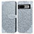 Coque Portefeuille Motif Fantaisie Livre Cuir Etui Clapet S04D pour Google Pixel 7 5G Gris