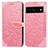 Coque Portefeuille Motif Fantaisie Livre Cuir Etui Clapet S04D pour Google Pixel 7 Pro 5G Or Rose