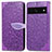 Coque Portefeuille Motif Fantaisie Livre Cuir Etui Clapet S04D pour Google Pixel 7 Pro 5G Violet