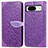 Coque Portefeuille Motif Fantaisie Livre Cuir Etui Clapet S04D pour Google Pixel 8 5G Violet